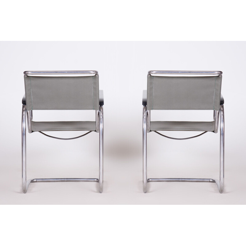 Pair of grey vintage armchairs H91 by Jindrich Halabala for Up Zavody, 1930