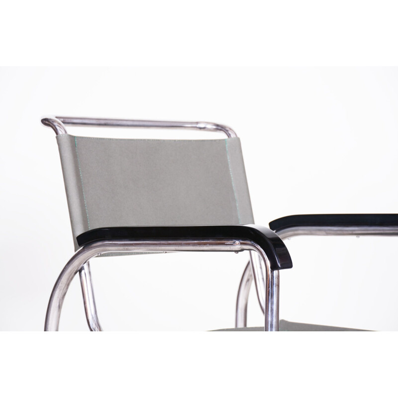 Pair of grey vintage armchairs H91 by Jindrich Halabala for Up Zavody, 1930