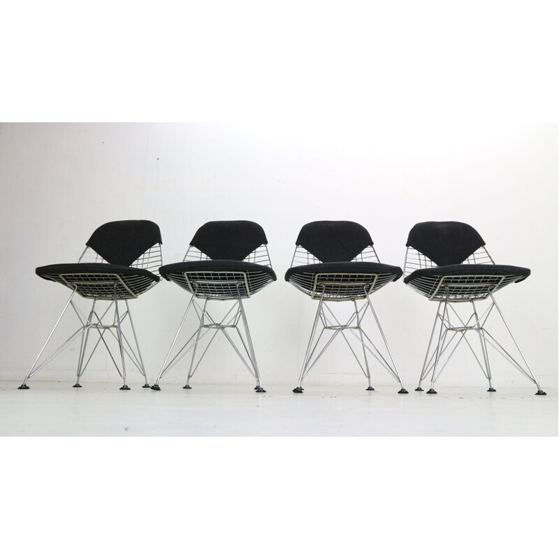 Set di 4 sedie vintage in filo metallico "Dkr-2" di Eames per Herman Miller, 1960