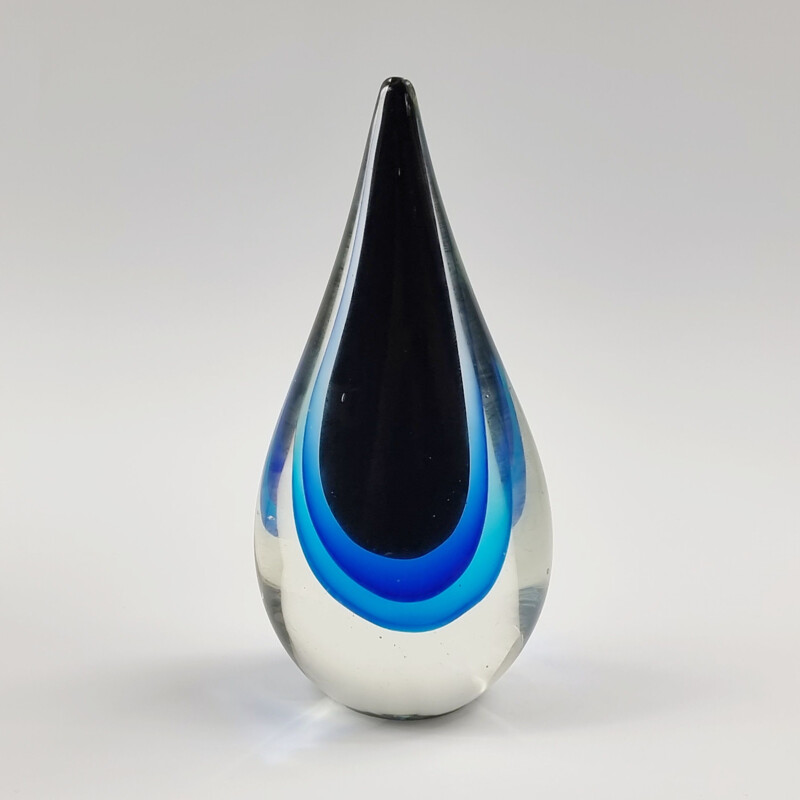 Mid-century Sommerso Murano glass sculpture by Flavio Poli, Italy 1960s