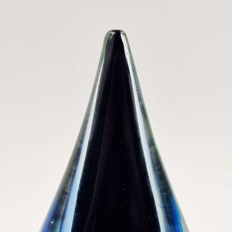 Escultura vintage de cristal de Murano Sommerso de Flavio Poli, Italia 1960