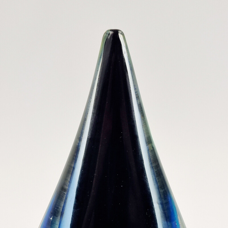 Vintage-Skulptur aus Muranoglas Sommerso von Flavio Poli, Italien 1960