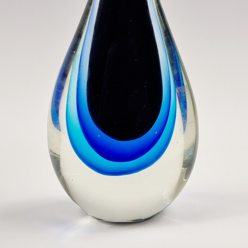 Mid-century Sommerso Murano glass sculpture by Flavio Poli, Italy 1960s