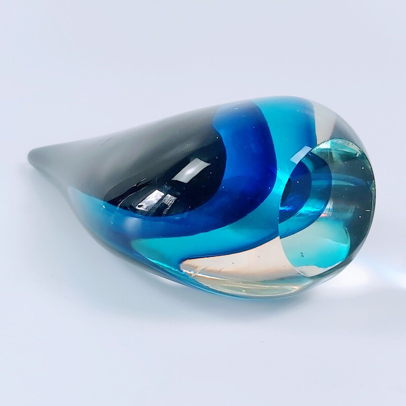 Mid-century Sommerso Murano glass sculpture by Flavio Poli, Italy 1960s