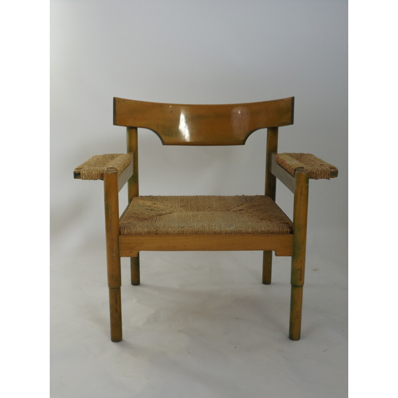 Cassina "Carimate" lounge chair in wood, Vico MAGISTRETTI - 1950s
