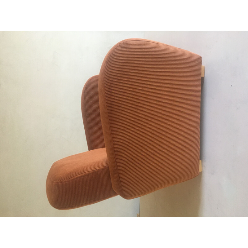 Vintage fluwelen clubfauteuil voor kinderen