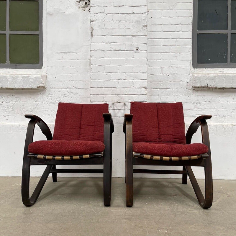 Pair of vintage armchairs by Jan Vaněk for Up Závody, 1930-1940s