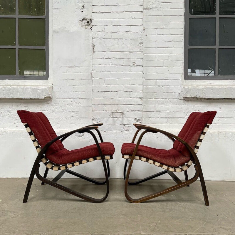 Pair of vintage armchairs by Jan Vaněk for Up Závody, 1930-1940s