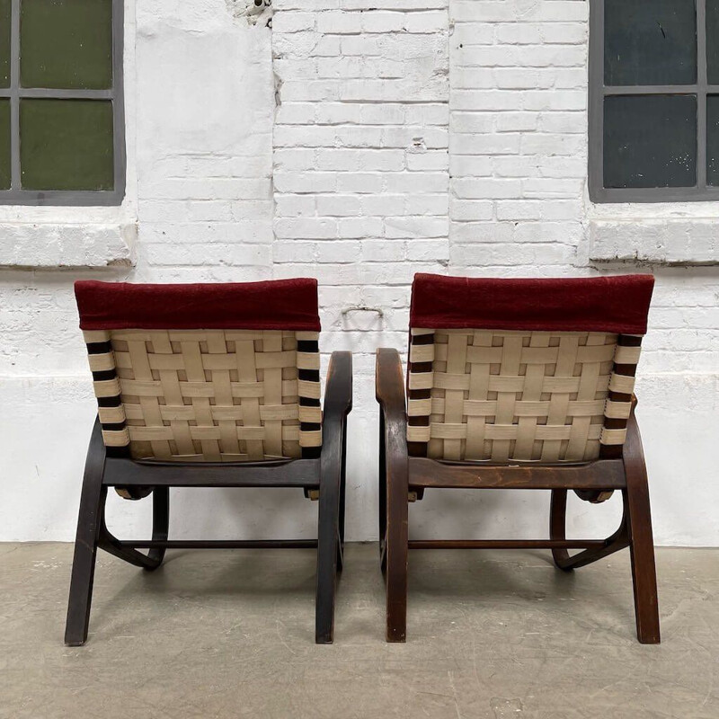 Pair of vintage armchairs by Jan Vaněk for Up Závody, 1930-1940s