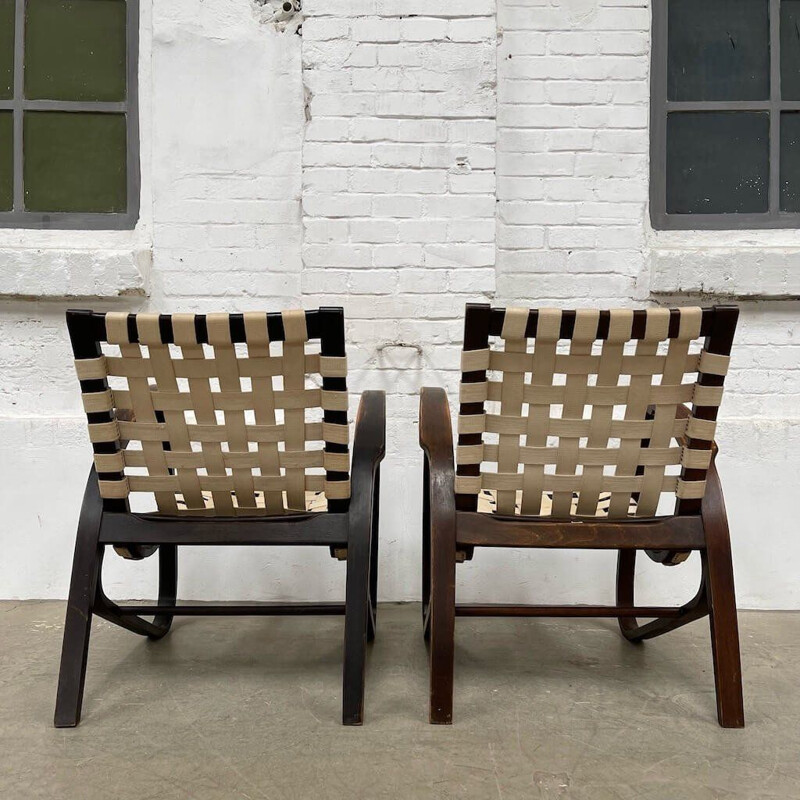 Pair of vintage armchairs by Jan Vaněk for Up Závody, 1930-1940s