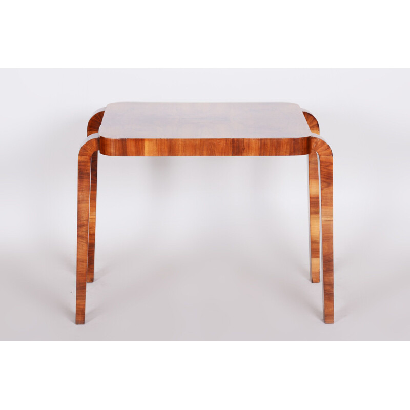 Vintage art deco walnut coffee table by Halabala for Up Zavody, 1930