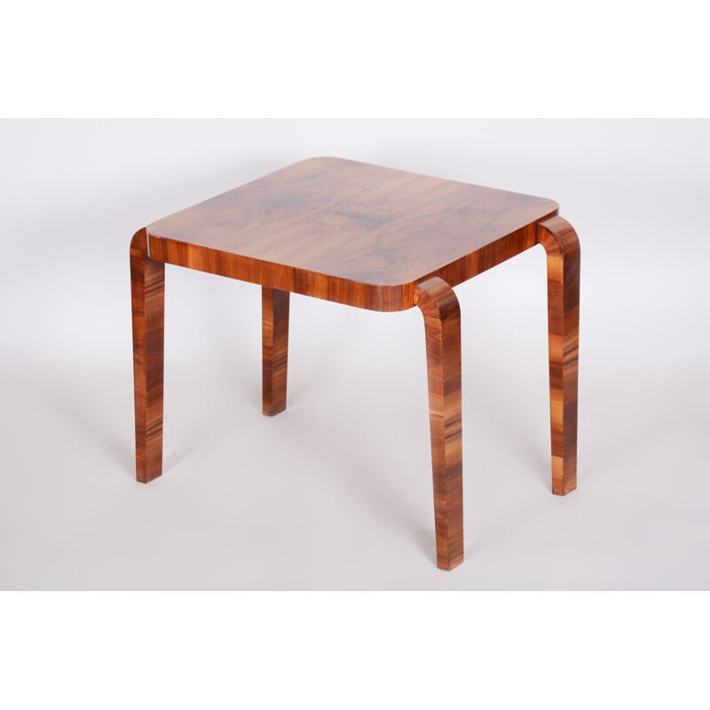 Vintage art deco walnut coffee table by Halabala for Up Zavody, 1930