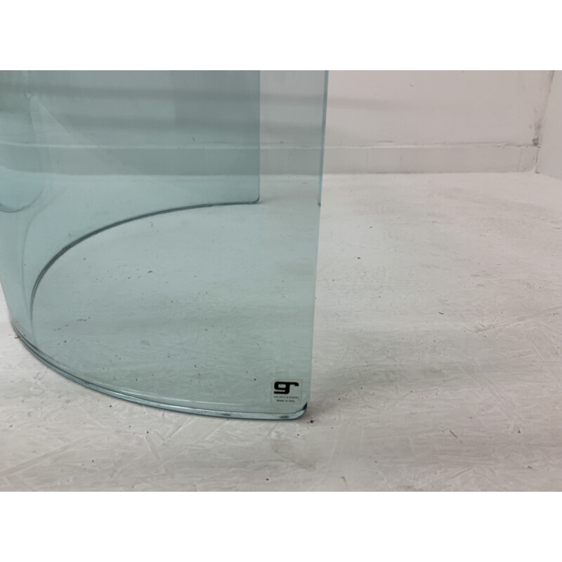Vintage post-modern glass coffee table by Galotti and Radice, 1980