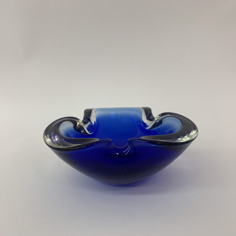 Ensemble de 4 bols vintage en verre de Murano bleu, 1970