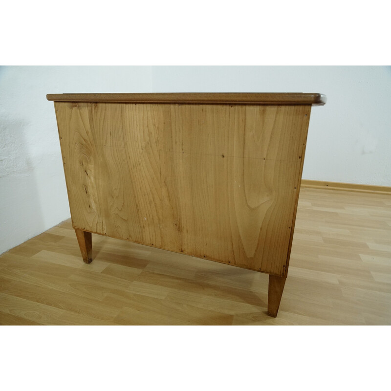 Small storage cabinet with black glass - 1950s