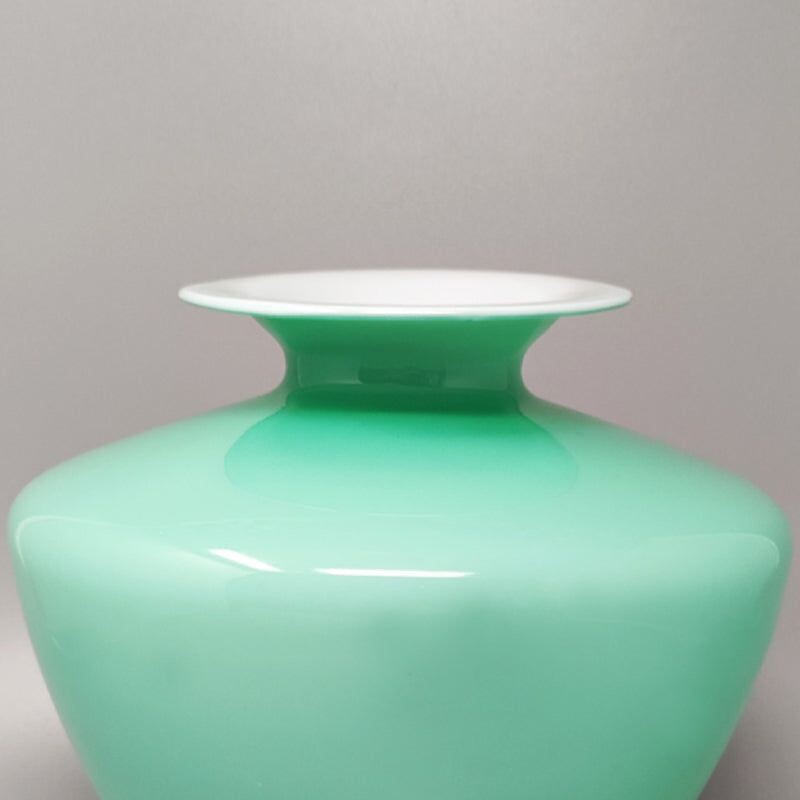 Vintage green vase in Murano glass by Carlo Nason, Italy 1960s