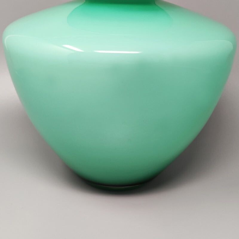 Vintage green vase in Murano glass by Carlo Nason, Italy 1960s