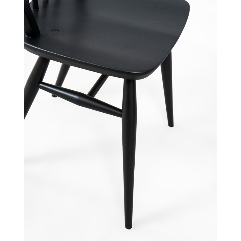 Vintage black Windsor chair by Lucian Ercolani for Ercol, UK 1960s