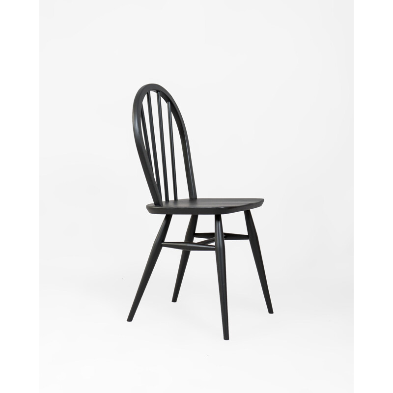 Vintage black Windsor chair by Lucian Ercolani for Ercol, UK 1960s