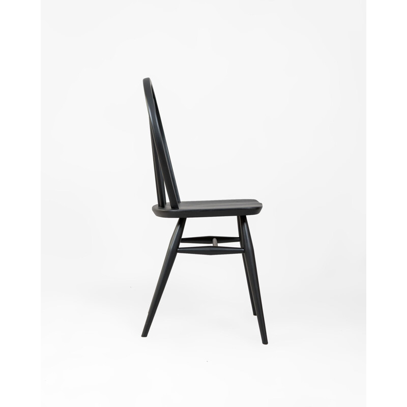 Vintage black Windsor chair by Lucian Ercolani for Ercol, UK 1960s