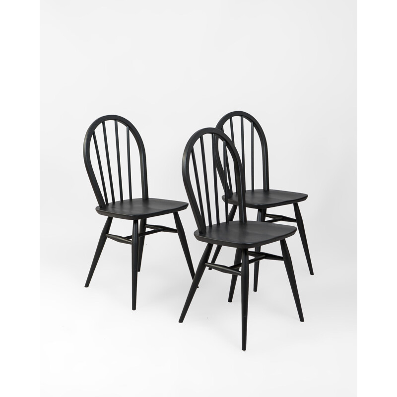 Vintage zwarte Windsor stoel van Lucian Ercolani voor Ercol, UK 1960