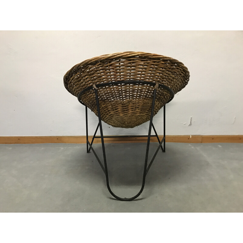 Mid century rattan armchair - 1950s