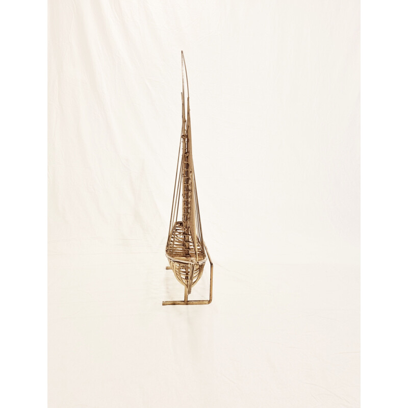 Vintage sculptural sailboat by Curtis Jeré, California 1976