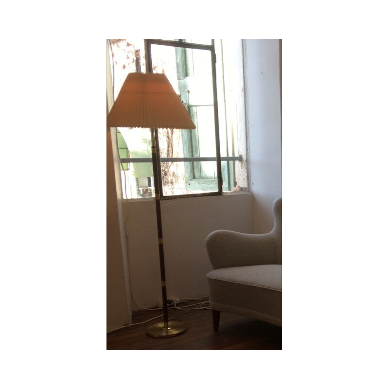 Danish floor lamp in teak and brass - 1970s