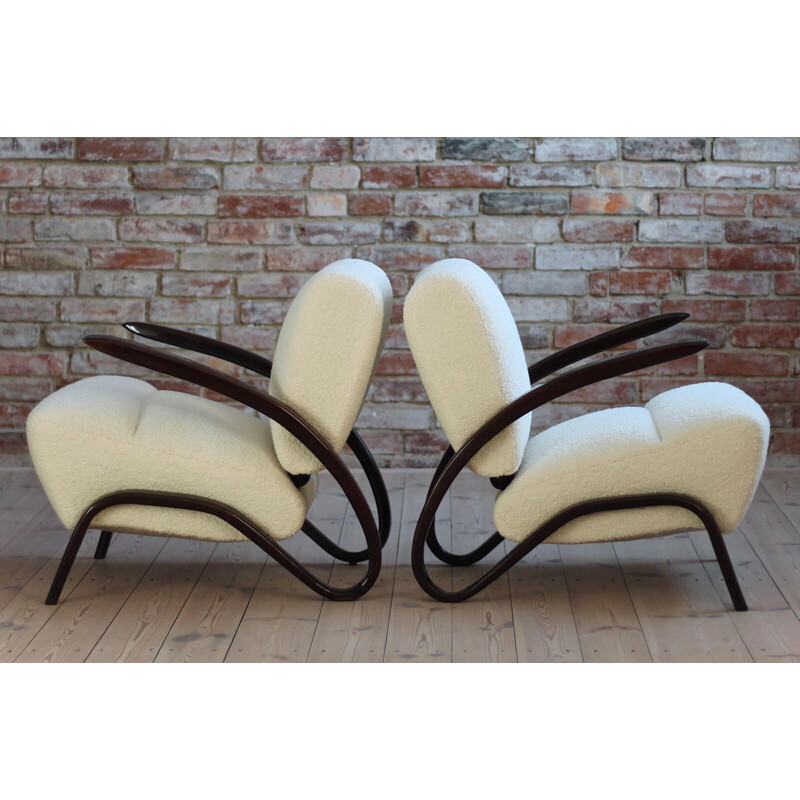 Paire de fauteuils Art Déco vintage par J. Halabala, Tchécoslovaquie 1930