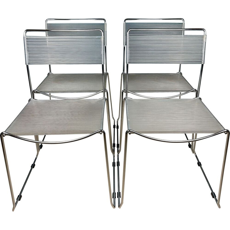 Set of 4 mid-century dining chairs Spaghetti by Giandomenico Belotti for Alias, Italy 1980s