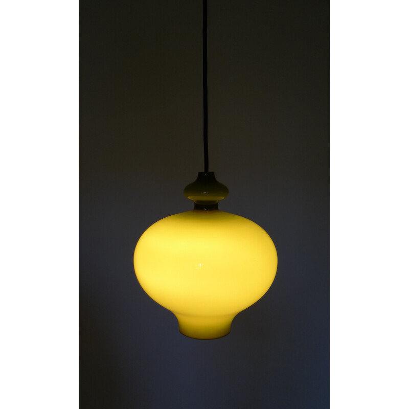 Staff pendant lamp in Holmegaard glass - 1960s