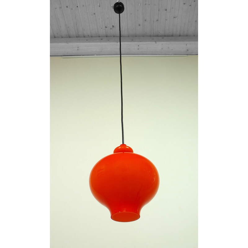 Staff pendant lamp in Holmegaard glass - 1960s