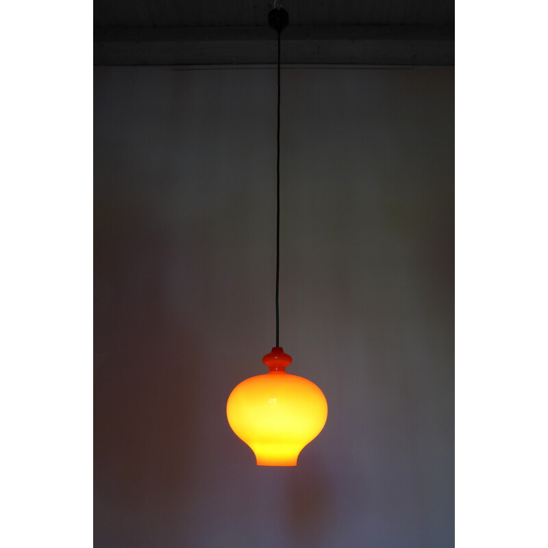 Staff pendant lamp in Holmegaard glass - 1960s