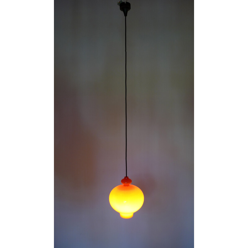 Staff pendant lamp in Holmegaard glass - 1960s