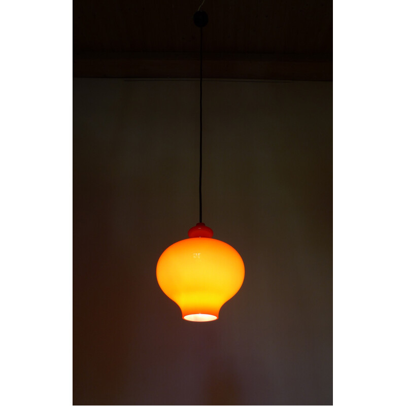 Staff pendant lamp in Holmegaard glass - 1960s