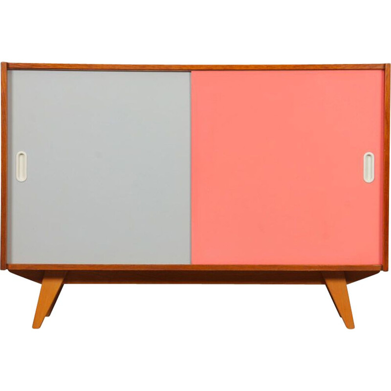 Vintage pink and white chest of drawers model U-452 by Jiri Jiroutek, 1960