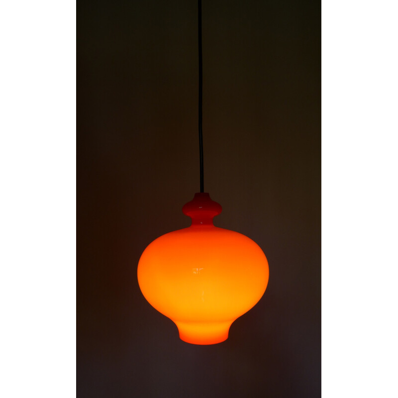 Staff pendant lamp in Holmegaard glass - 1960s