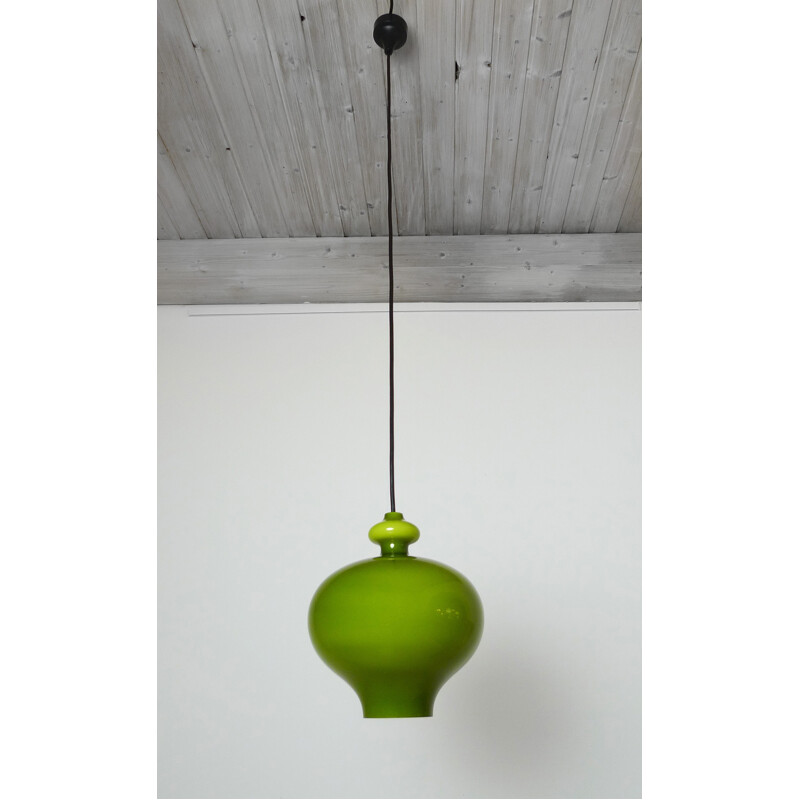 Staff pendant lamp in in Holmegaard glass - 1960s