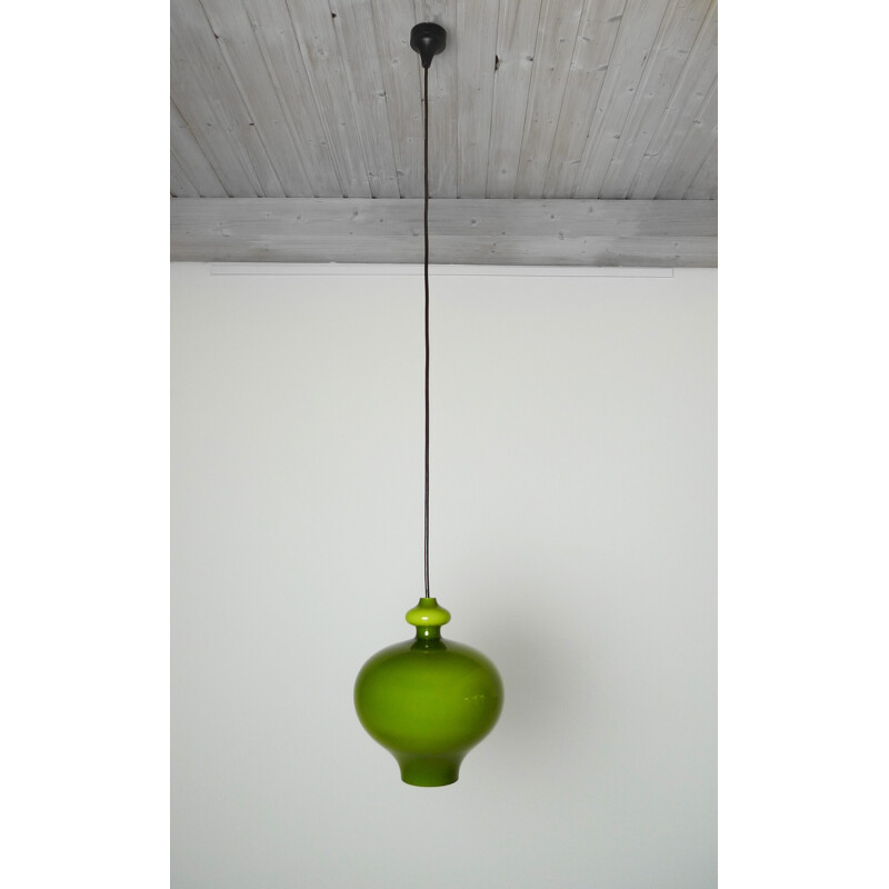 Staff pendant lamp in in Holmegaard glass - 1960s