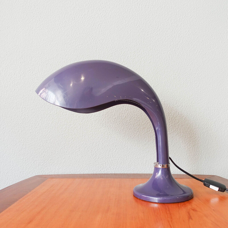 Lámpara de mesa italiana vintage Rhea en plástico y metal de Marcello Cuneo para Ampaglas, 1960