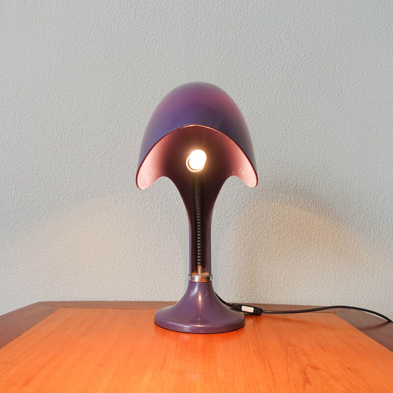 Italian vintage plastic and metal Rhea table lamp by Marcello Cuneo for Ampaglas, 1960s