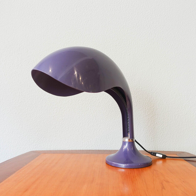 Lampada da tavolo italiana vintage Rhea in plastica e metallo di Marcello Cuneo per Ampaglas, 1960