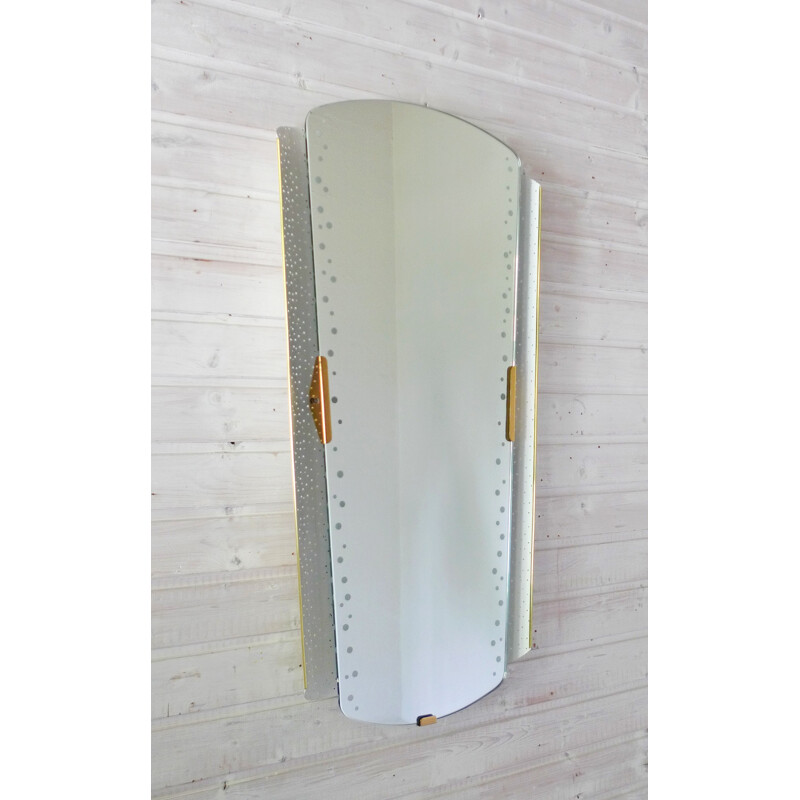 Large Illuminated Mirror by Ernest Igl for Hillebrand Leuchten, Germany, 1950s