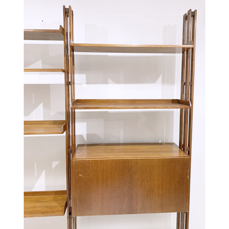 Vintage teak wall unit by Franco Albini, Italy 1960