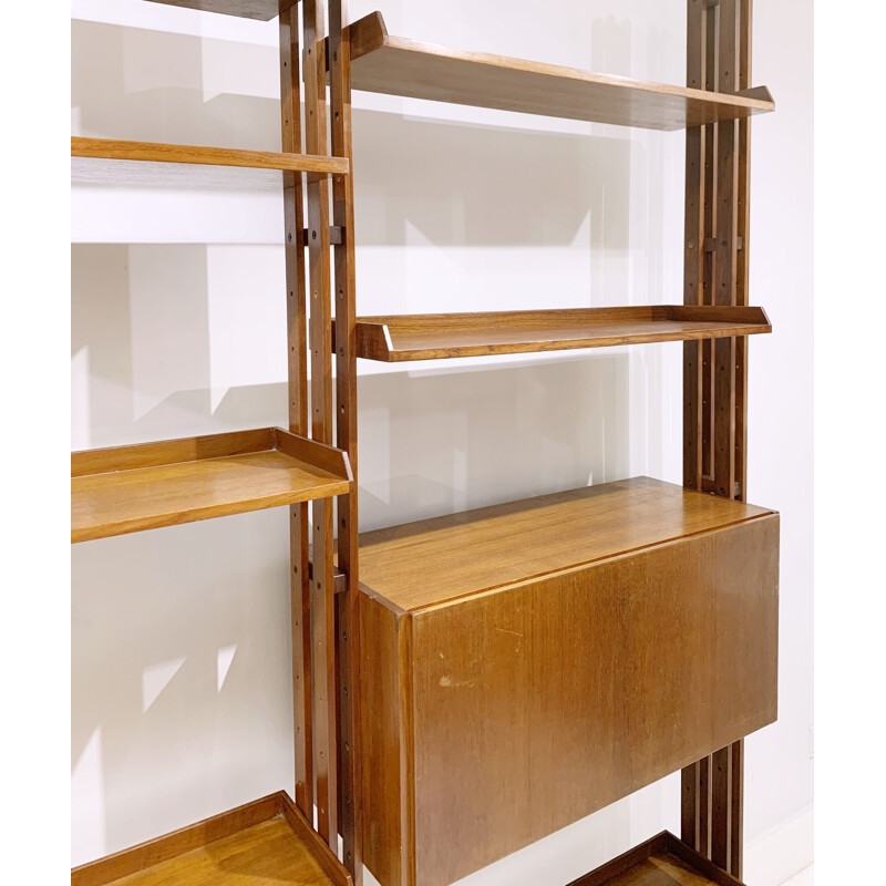 Vintage teak wall unit by Franco Albini, Italy 1960