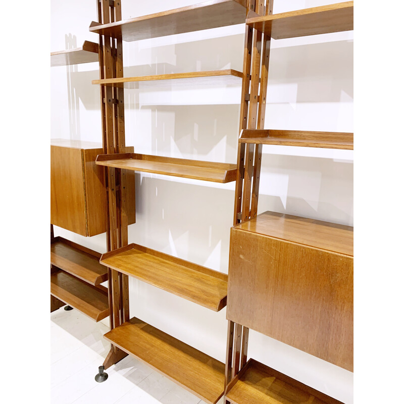 Vintage teak wall unit by Franco Albini, Italy 1960