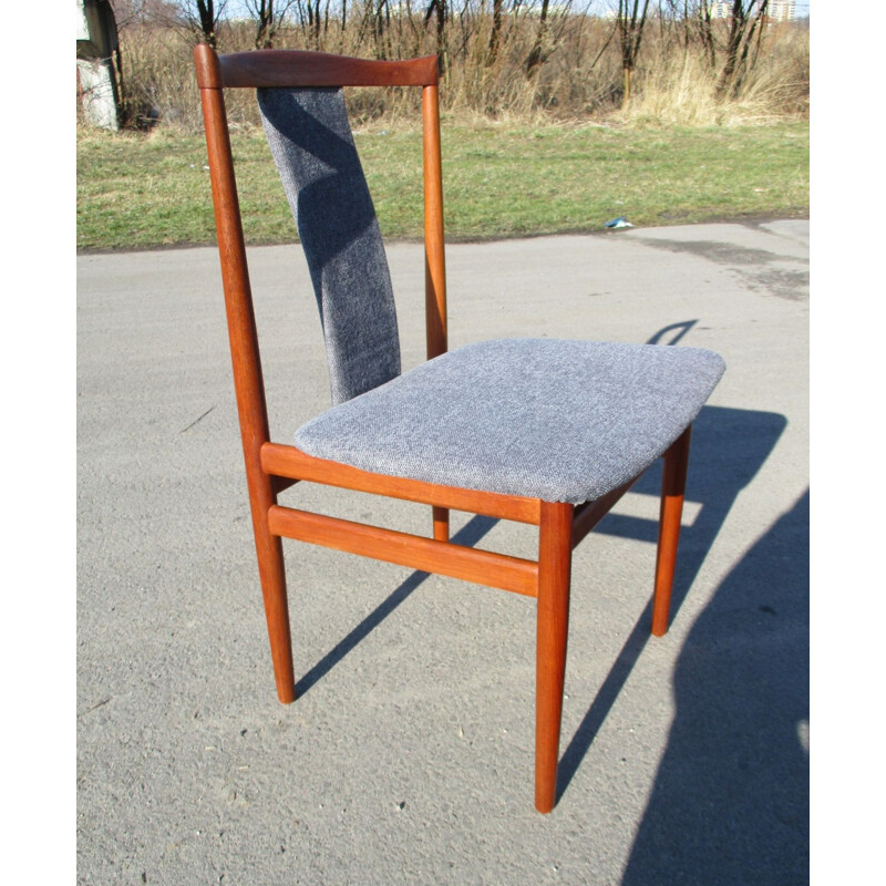 Set of 6 vintage chairs with upholstery, Denmark 1960