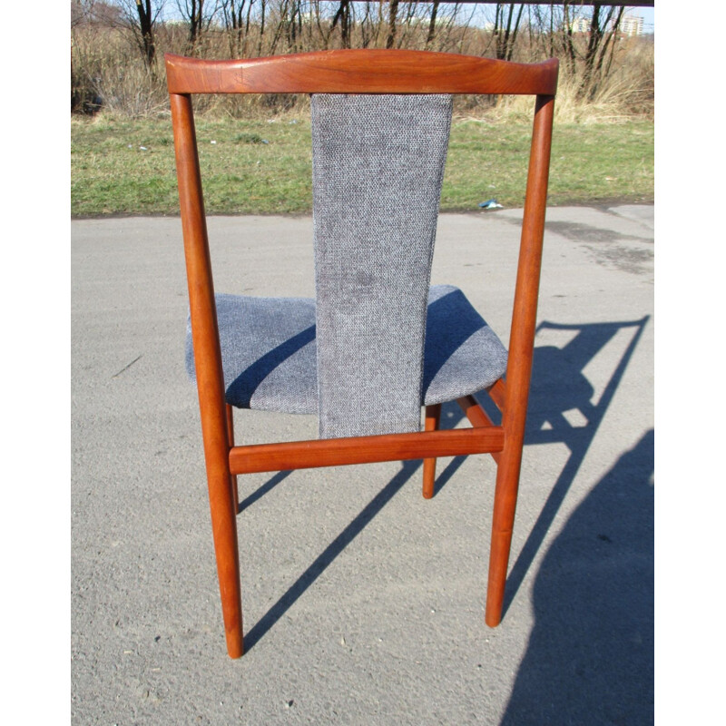 Juego de 6 sillas vintage tapizadas, Dinamarca 1960