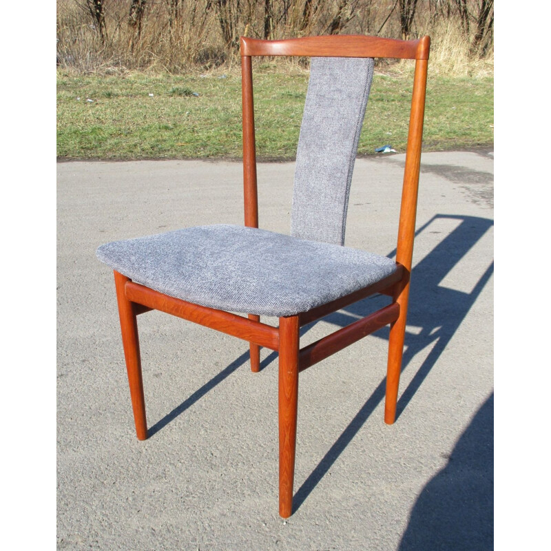 Set of 6 vintage chairs with upholstery, Denmark 1960