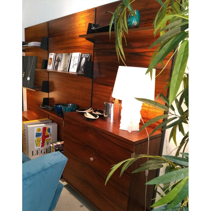 Mid century modular storage system in rosewood, Poul CADOVIUS - 1950s